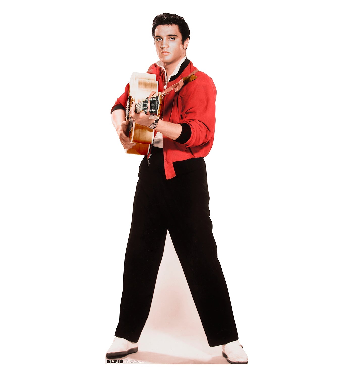 Elvis Black, and White Cardboard Cutout