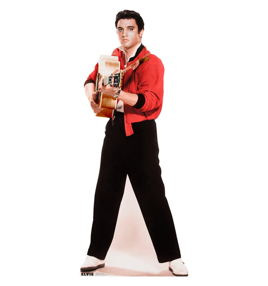 Elvis Black, and White Cardboard Cutout