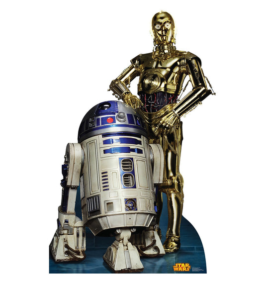 R2 D2 and C 3PO (Retouched) Cardboard Cutout