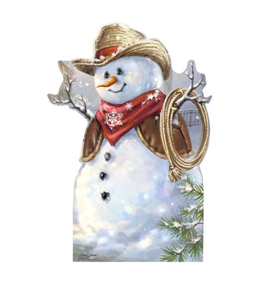 Cowboy Snowman Cardboard Cutout