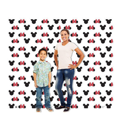 Mickey and Minnie Ears Double Wide Backdrop Cardboard Cutout