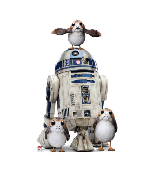 Porgs with R2-D2 Cardboard Cutout