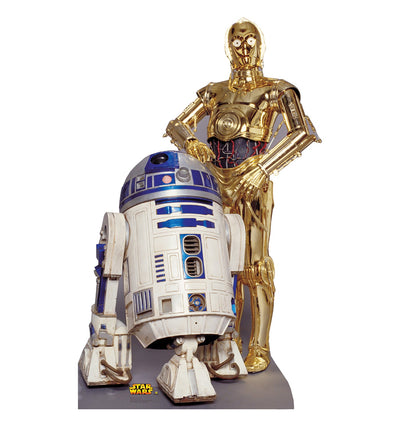 R2 D2, and C 3P0 Star Wars Cardboard Cutout