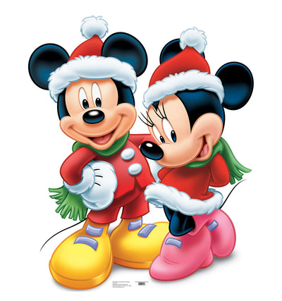 Mickey & Minnie Christmas Cardboard Cutout