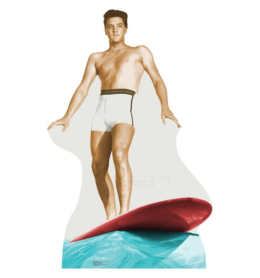 Elvis Surfing Cardboard Cutout
