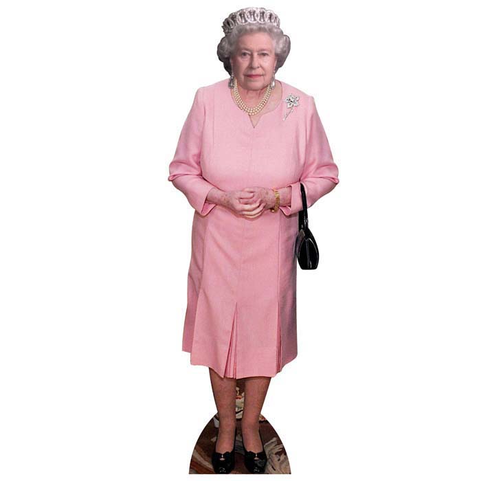 Queen Elizabeth II Pink Dress Cardboard Cutout