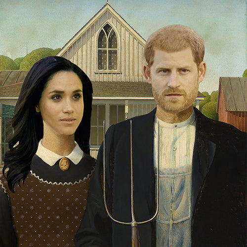 Prince Harry and Megan American Gothic Cardboard Cutout