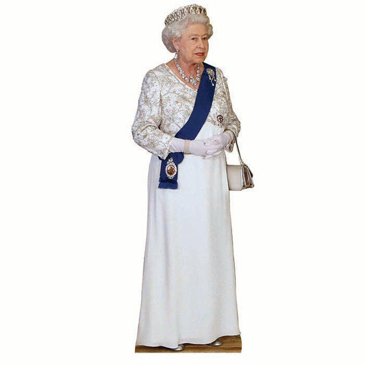 Queen Elizabeth II White Dress Cardboard Cutout
