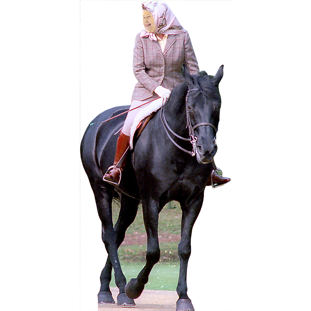 Queen Elizabeth II on Horse Cardboard Cutout