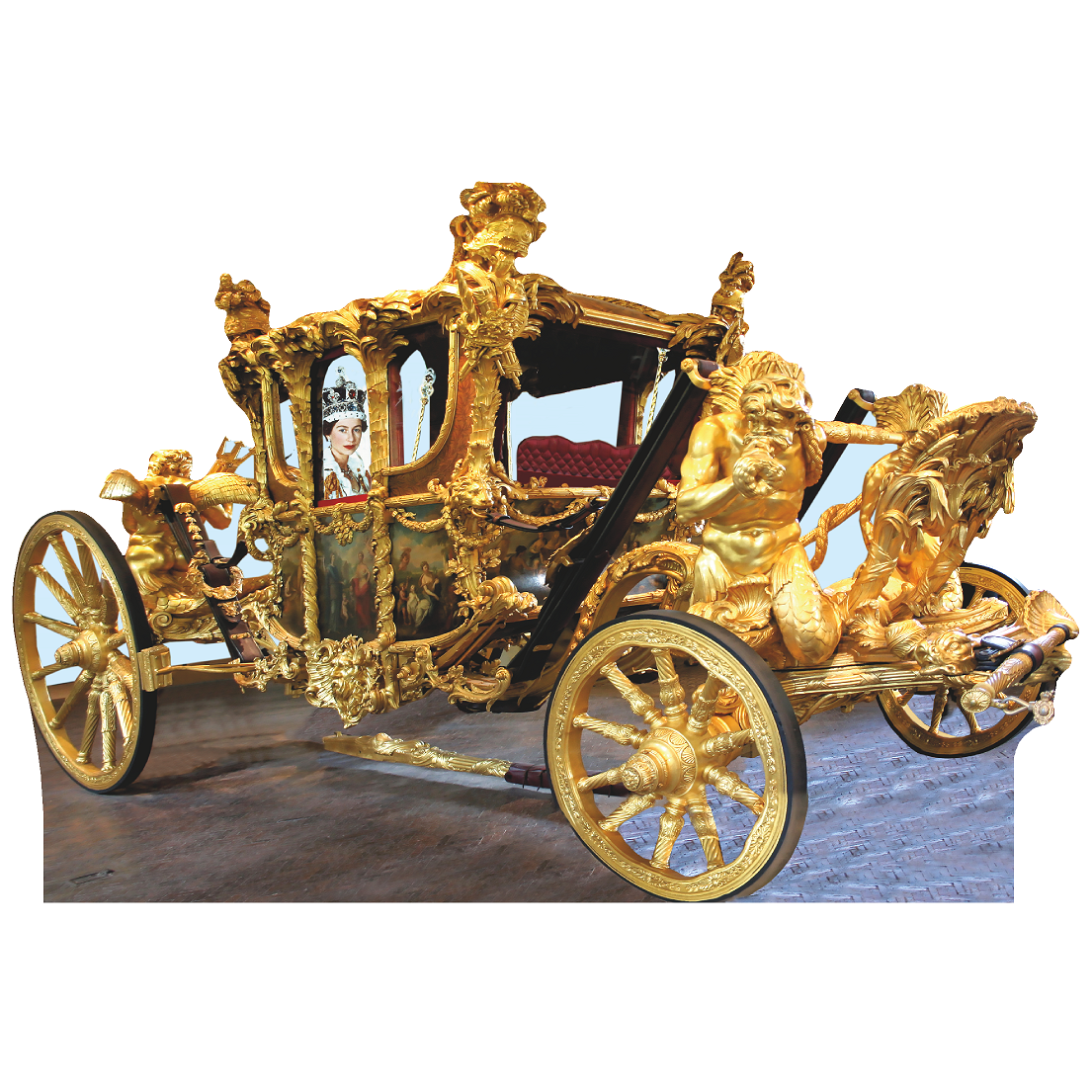 Queen Elizabeth Gold Stage Coach Carriage Jubilee Cardboard Cutout