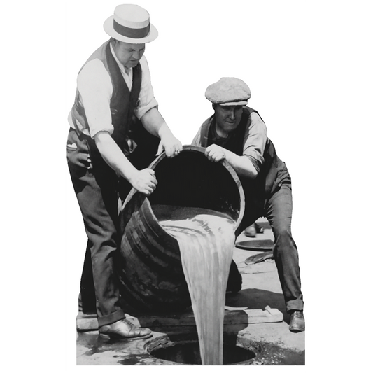 Authorities Disposing Liquor Alcohol Prohibition Cardboard Cutout