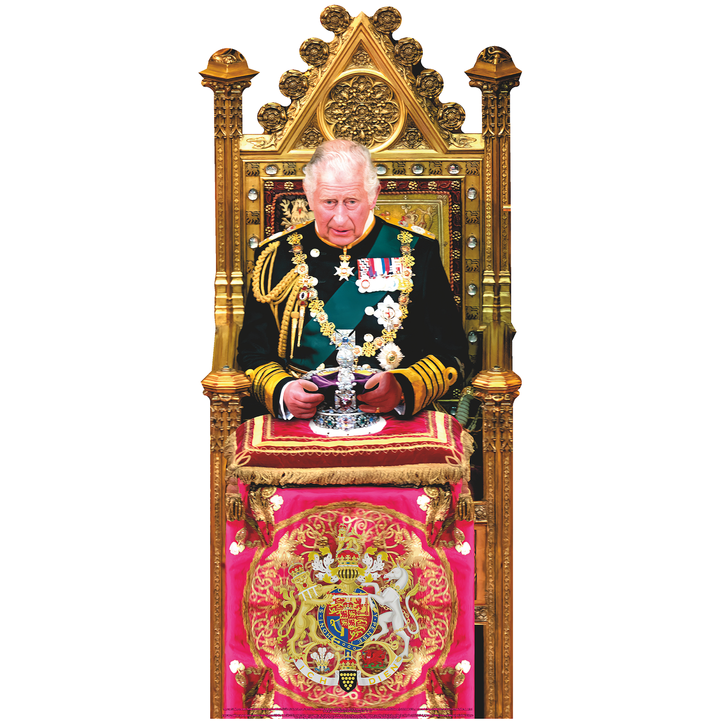 King Charles III Crown Throne Cardboard Cutout
