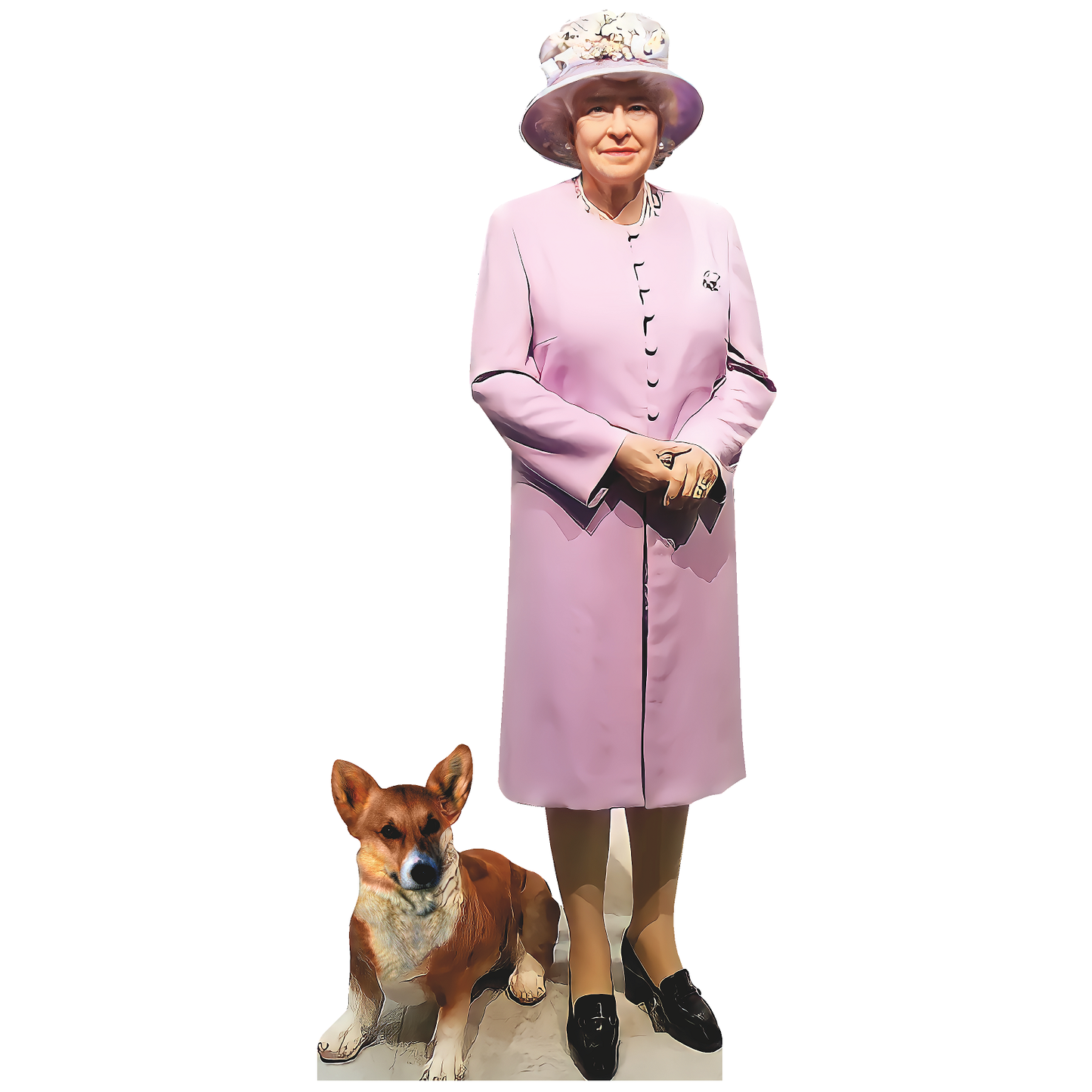 Queen Elizabeth II With Royal Corgi Cardboard Cutout
