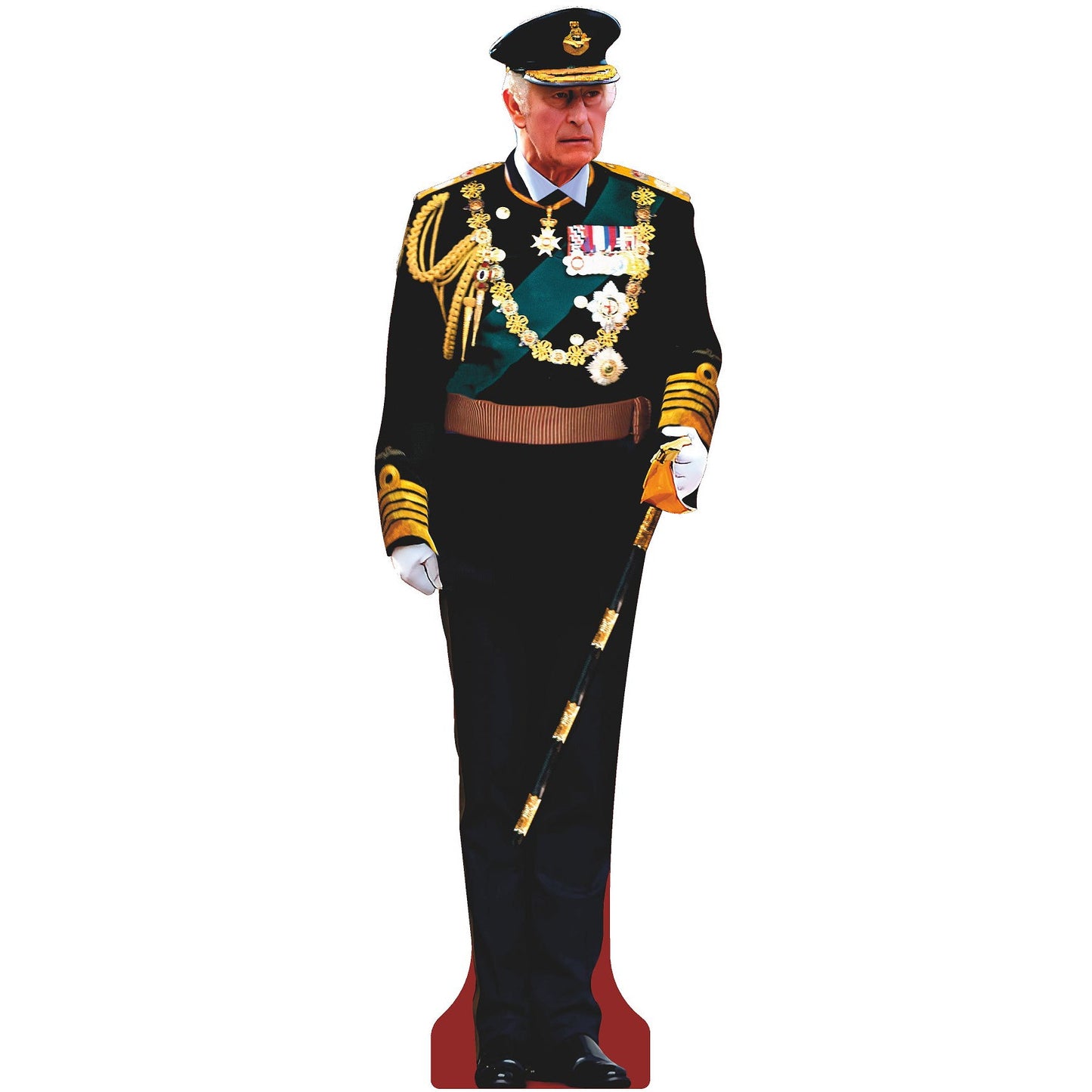 Prince King Charles III Royal Uniform Sword Cardboard Cutout