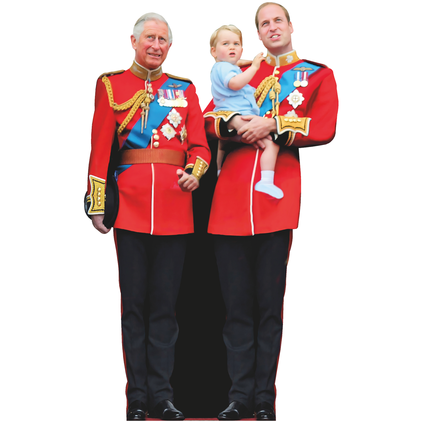Prince King Charles and William and Son Cardboard Cutout