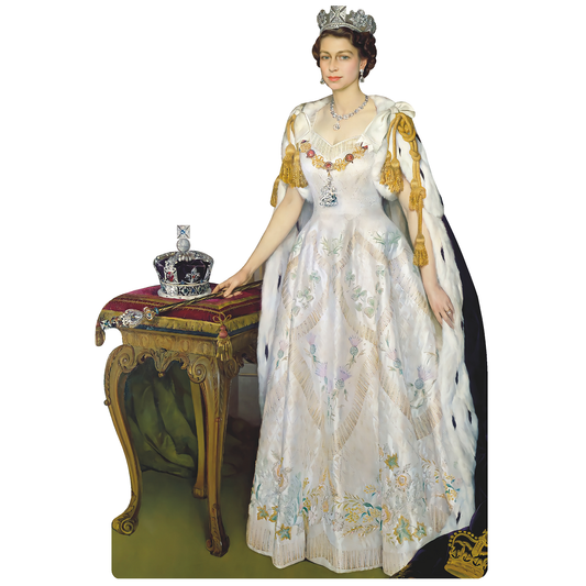 Queen Elizabeth II Coronation Robes 1950s Cardboard Cutout