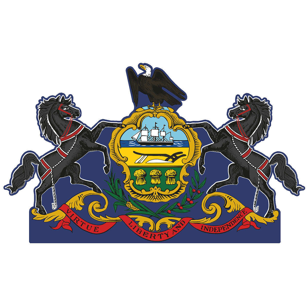 Pennsylvania State Flag Coat of Arms Seal Insignia Cardboard Cutout