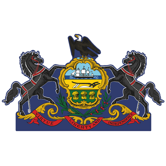 Pennsylvania State Flag Coat of Arms Seal Insignia Cardboard Cutout