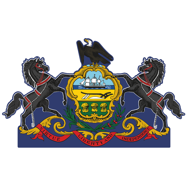 Pennsylvania State Flag Coat of Arms Seal Insignia Cardboard Cutout