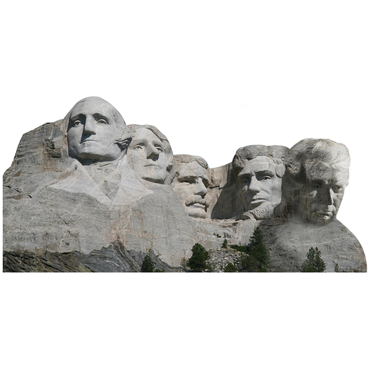 Mount Rushmore with Trump Cardboard Cutout