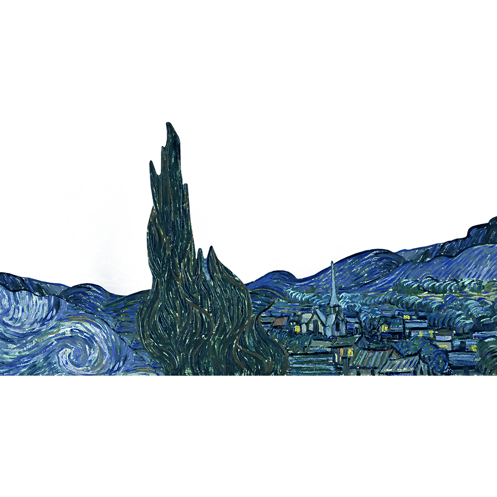 Van Gogh Starry Night Landscape Cardboard Cutout