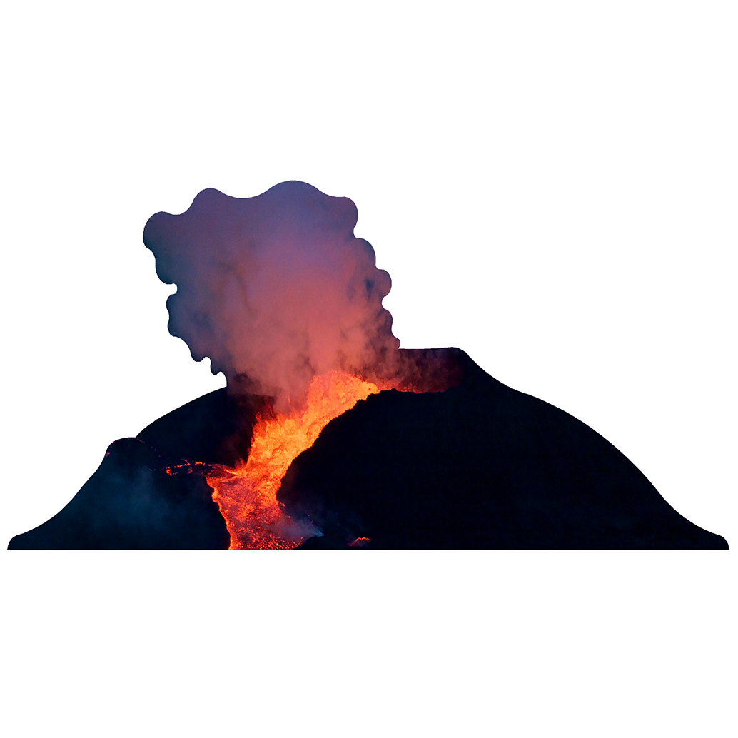 Kalauea Volcano with lava Cardboard Cutout