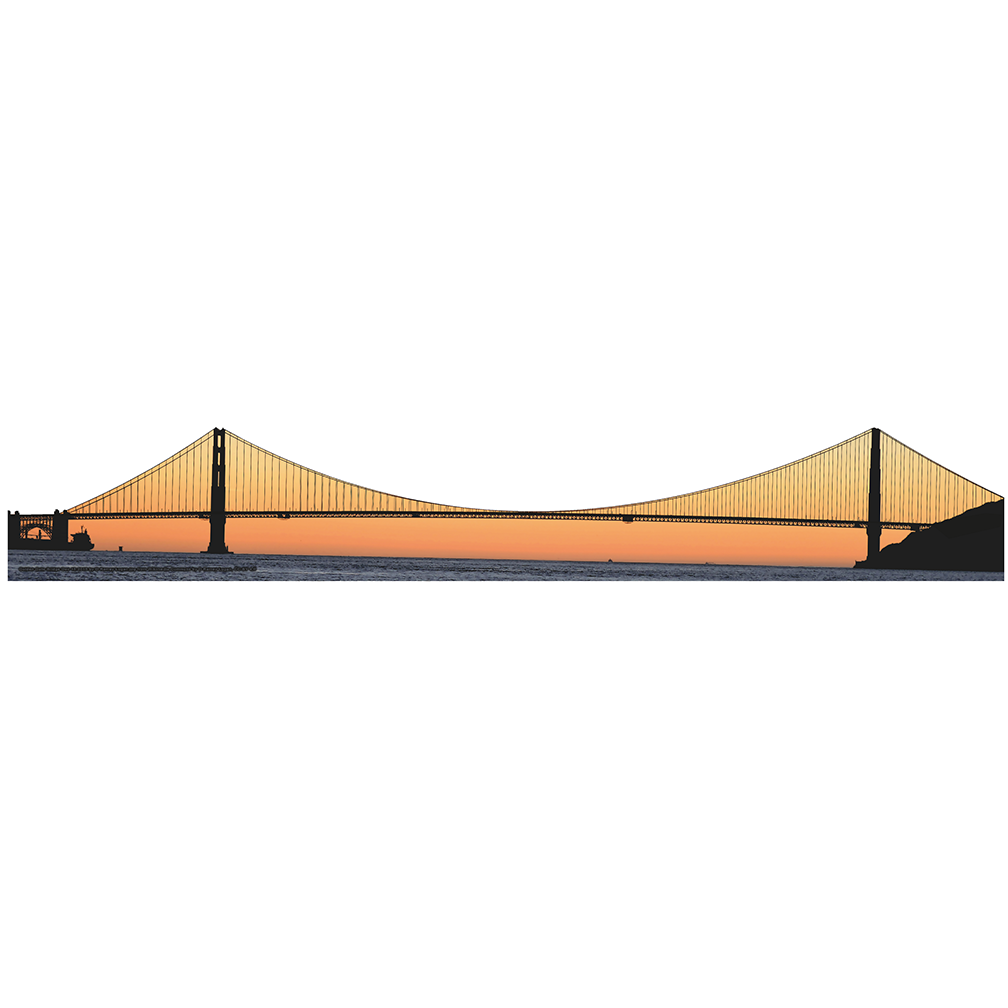 Golden Gate Bridge Silhouette San Francisco California Cardboard Cutout