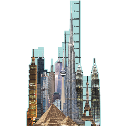 Worlds Tallest Structures Buildings Scale Model Cardboard Cutout