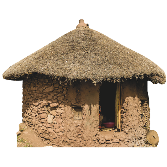 Ethiopia African Stone Round Hut Godjo Rondavel Cardboard Cutout