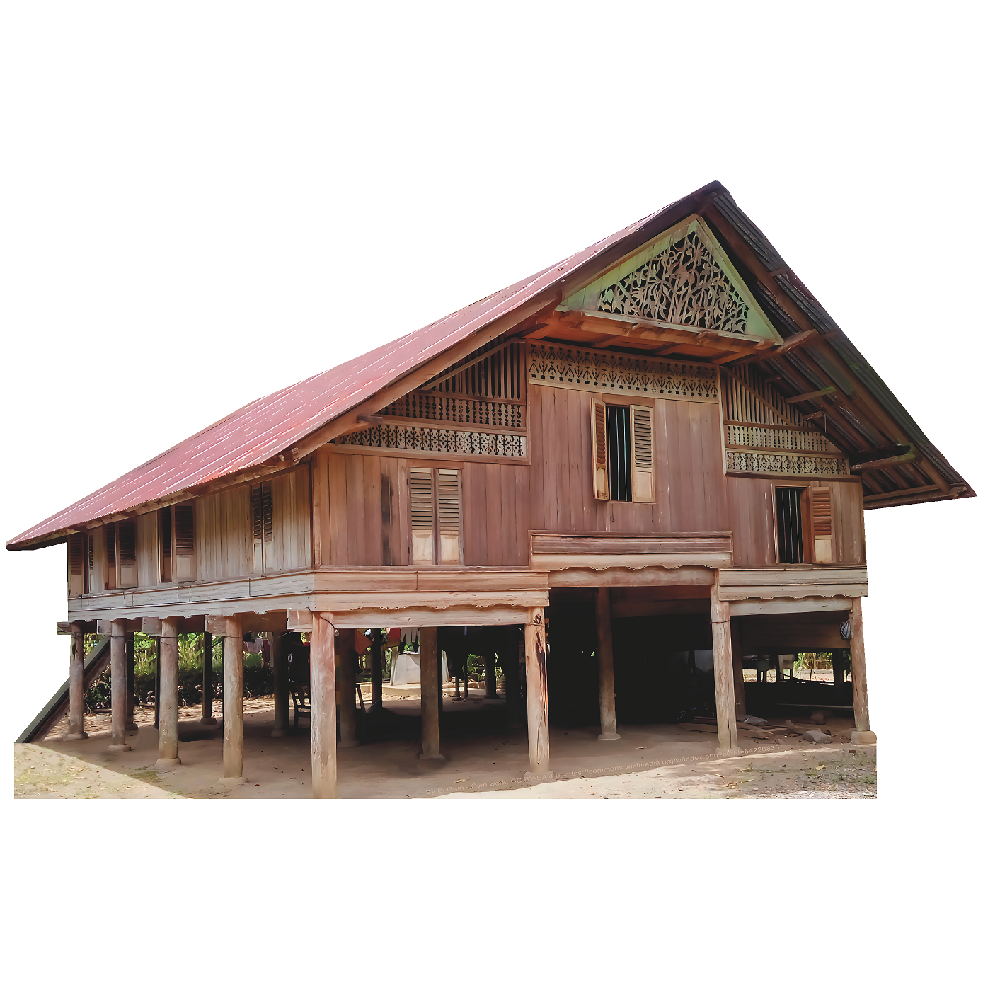 Rumoh Aceh Indonesian Indigenous Stilt House Cardboard Cutout