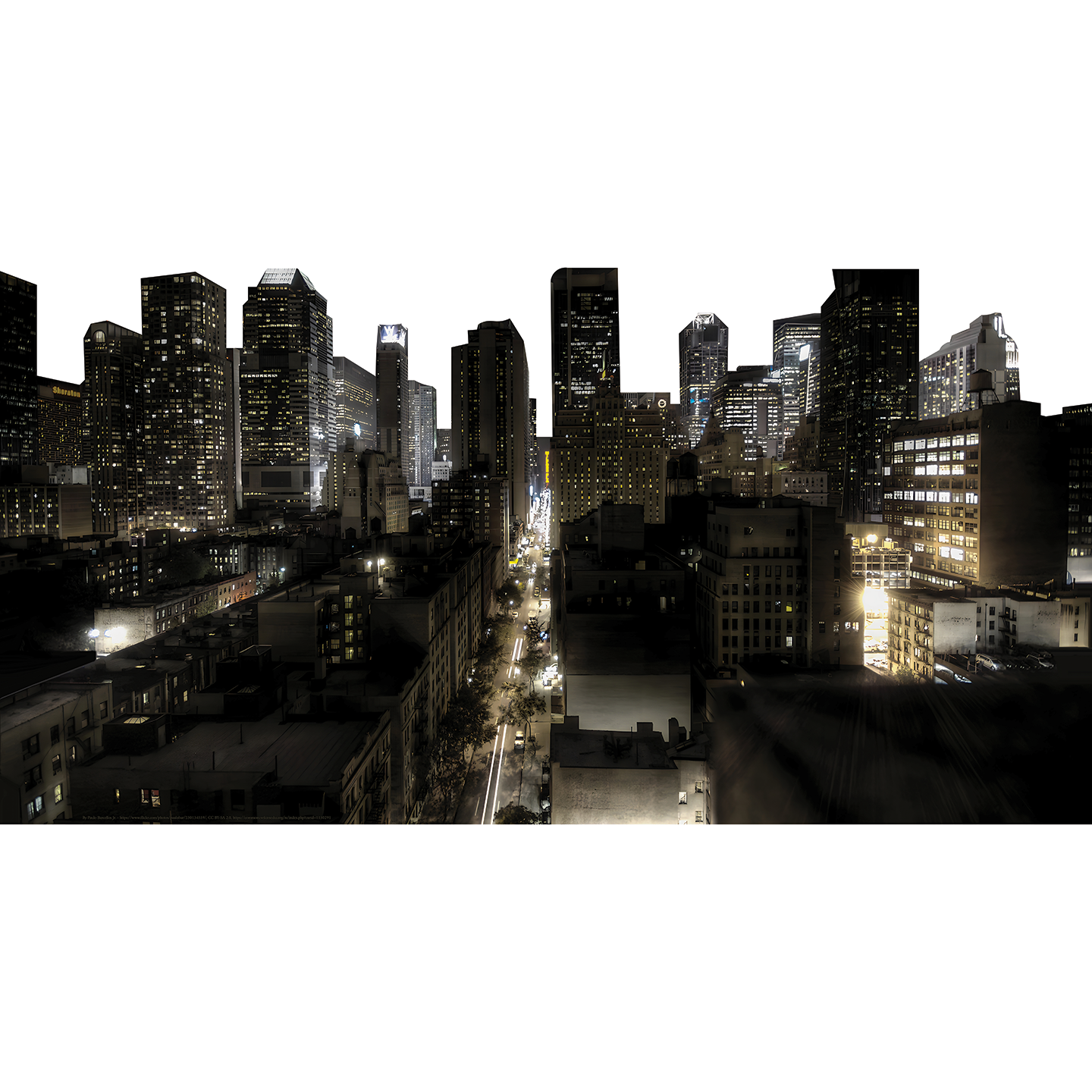 New York City Night Skyline Cardboard Cutout
