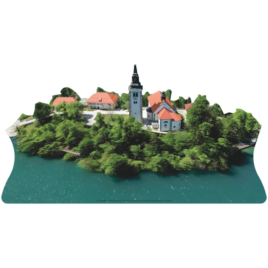 Lake Bled Island Slovenia Alps Castle Cardboard Cutout