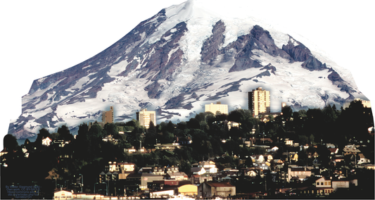 Mount Rainier Over Tacoma Washington Cardboard Cutout