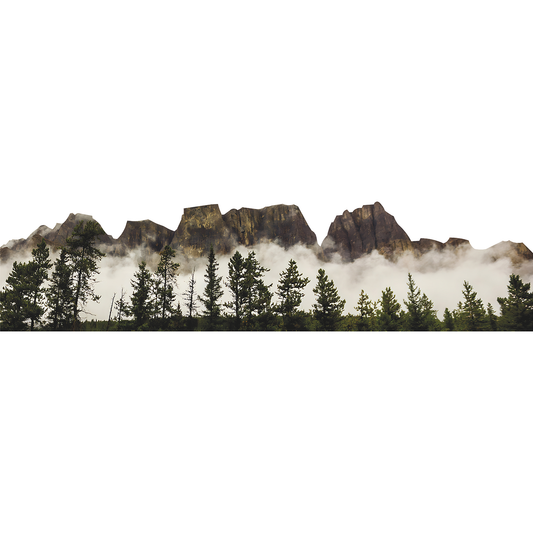 Castle Mountain Trees Fog Banff National Park Canada  Cardboard Cutout