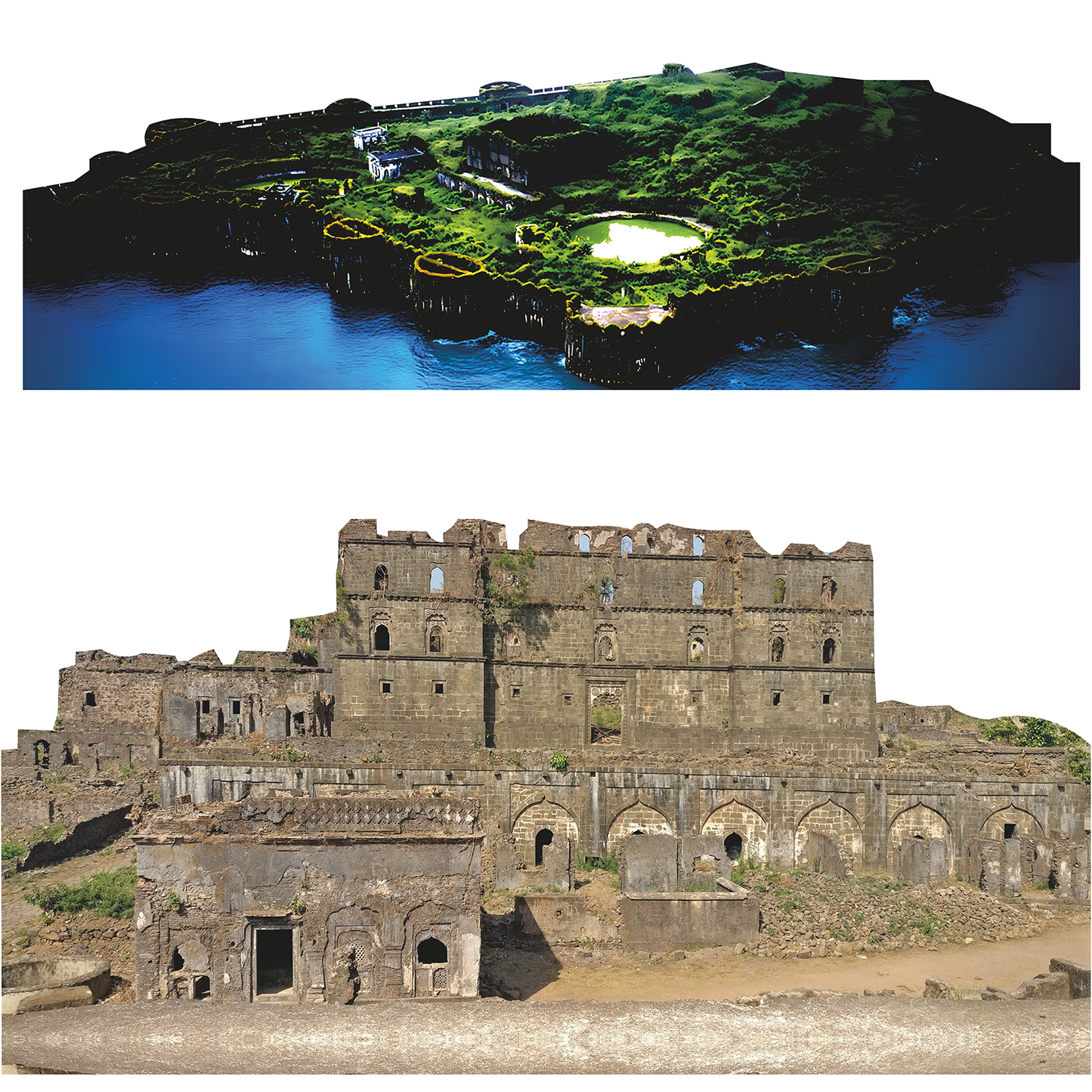 Marud Janjira Fort India + Birds Eye View Mini Cardboard Cutout