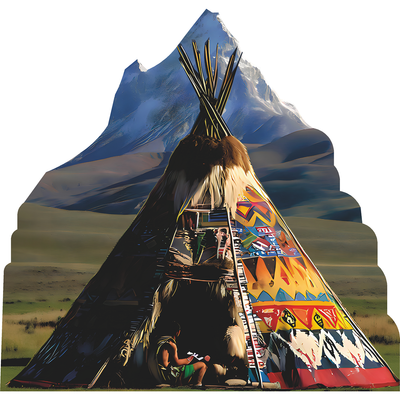 Rocky Mountain Colorado Teepee Cardboard Cutout