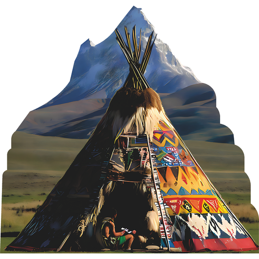 Rocky Mountain Colorado Teepee Cardboard Cutout