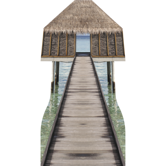 Maldive Island Straw Thatched House Hut Resort Shelter Cardboard Cutout
