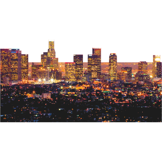 Los Angeles LA City Skyline Night Cardboard Cutout