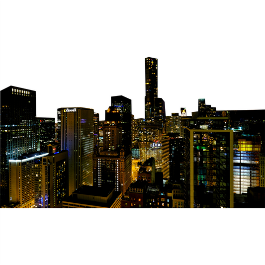 Chicago Night Light Skyline Cardboard Cutout