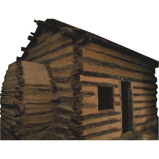 Abraham Lincoln Log Cabin Historic Birth Place Cardboard Cutout