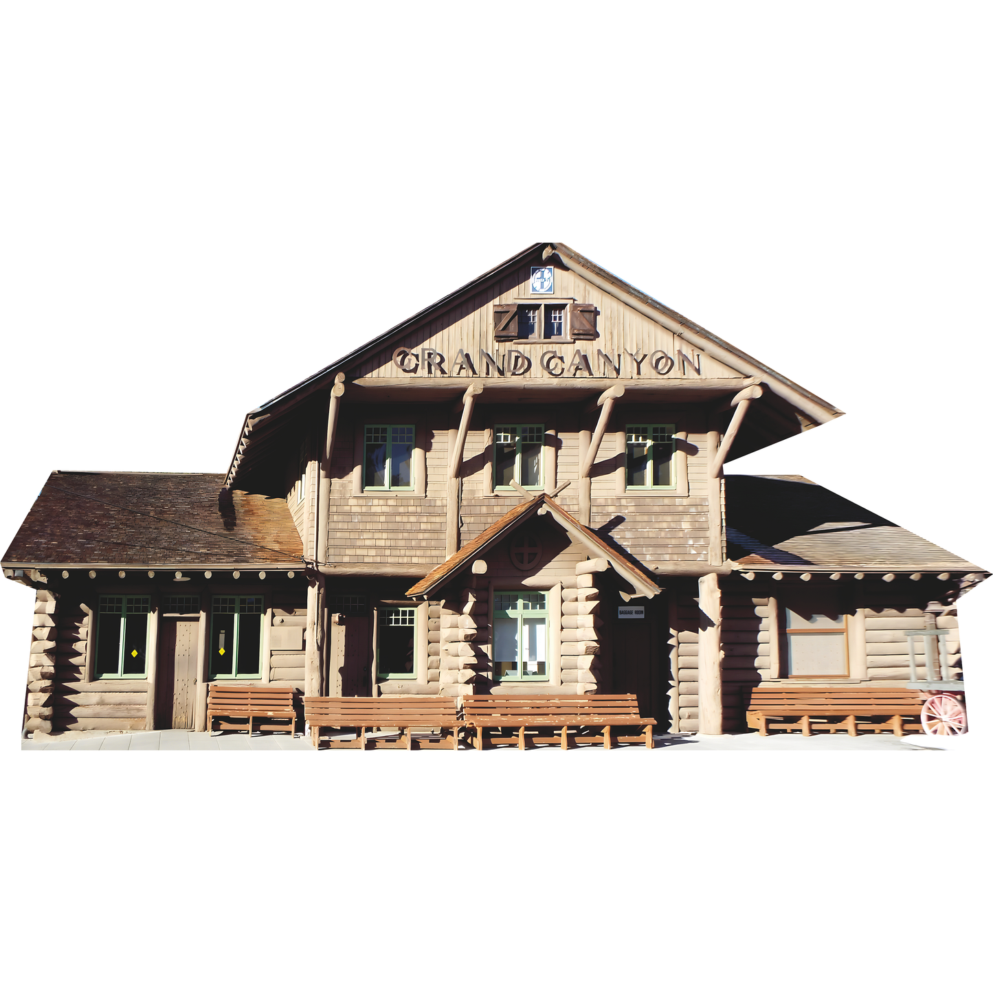 Historic Grand Canyon Railroad Depot Log Cabin Cardboard Cutout