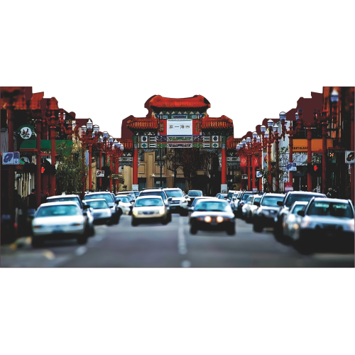 Portland Oregon China Town City Street Cardboard Cutout