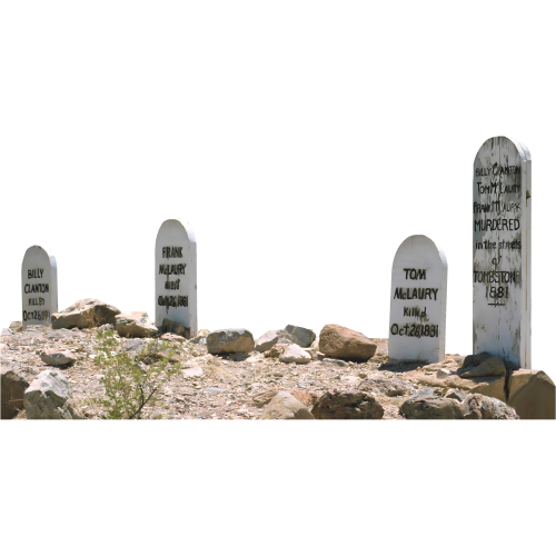 O. K. OK Corral Tombstone Gunfight Victim Grave Set Cardboard Cutout