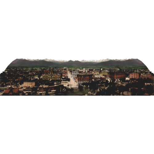 Denver Colorado 1898 Skyline Rocky Mountain American Frontier History Cardboard Cutout
