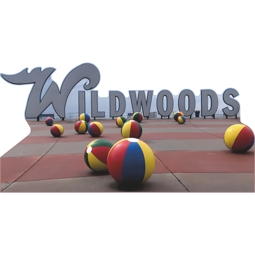 Wildwood Wildwoods New Jersey NJ Beach Ball Sign Cardboard Cutout