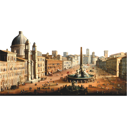 Piazza Navona Rome 1730 Skyline Italy Travel Vacation Cardboard Cutout