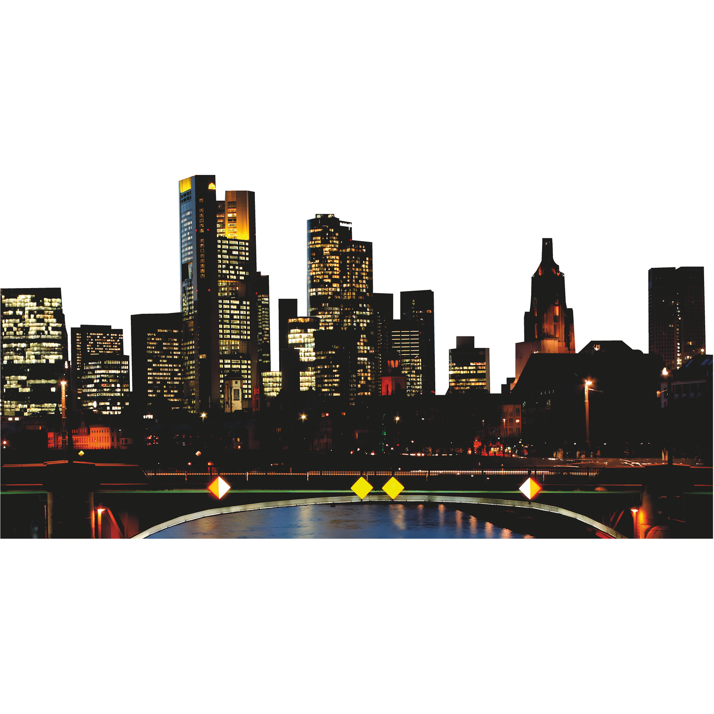 Frankfurt German Bridge Skyline Cardboard Cutout