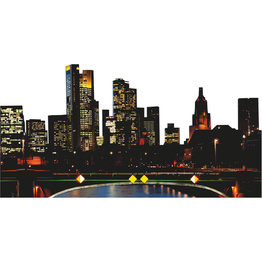 Frankfurt German Bridge Skyline Cardboard Cutout
