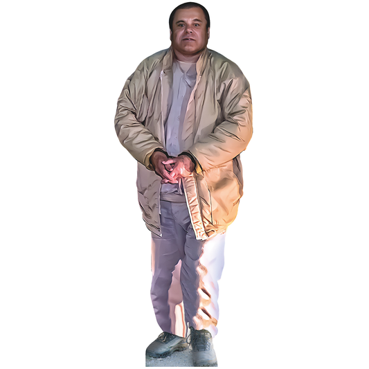 Joaquin Guzman El Chapo Drug Lord Handcuffs Cardboard Cutout